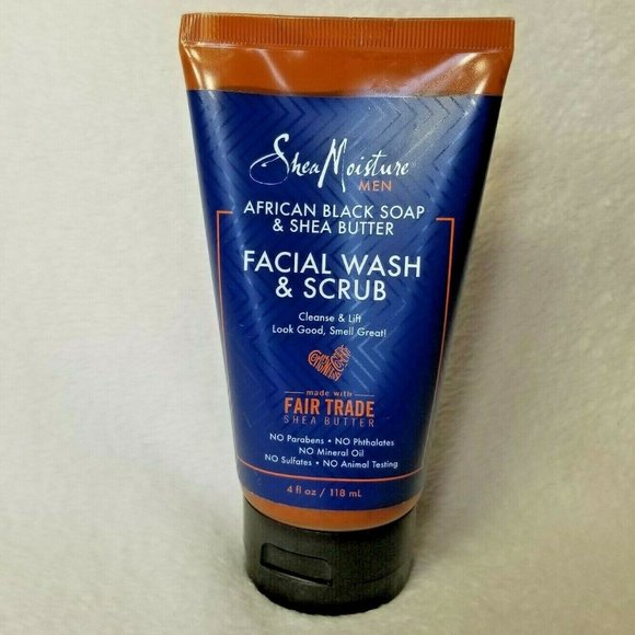 shea moisture men's facial wash and scrub